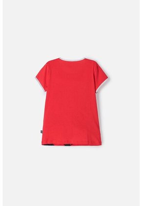 Camiseta De Minnie Mouse Manga Corta Rojo Para Niña 8