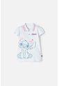 Camiseta Tipo Polo De Stitch Blanca Tipo Polo Para Niña 8 de Disney
