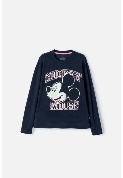 Buzo De Minnie Mouse Azul Estampado En Frente Para Niña 4