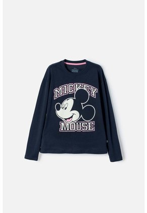 Buzo De Minnie Mouse Azul Estampado En Frente Para Niña 4