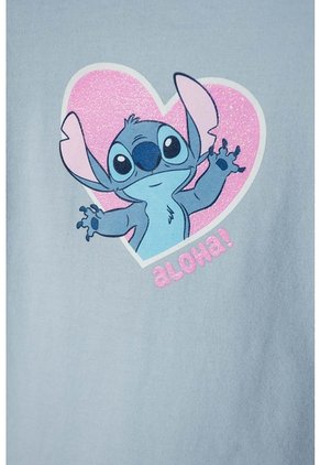 Camiseta De Stitch Azul Manga Larga Para Niña 2T A 5T 4T