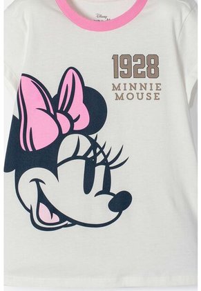 Pijama De Minnie Mouse Marfil Y Azul De Pantalón Largo Para Niña 10