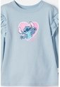 Camiseta De Stitch Azul Manga Larga Para Niña 2T A 5T 4T de Disney