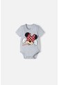 Body De Minnie Mouse Gris Jaspe Manga Corta Para Niña 3-6 de Disney