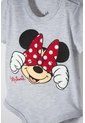 Body De Minnie Mouse Gris Jaspe Manga Corta Para Niña 3-6 de Disney
