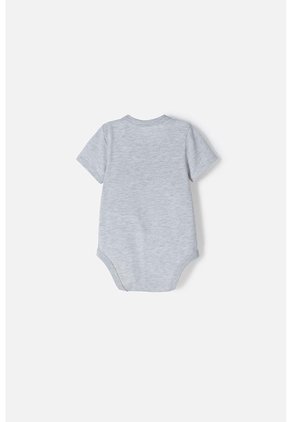 Body De Minnie Mouse Gris Jaspe Manga Corta Para Niña 3-6
