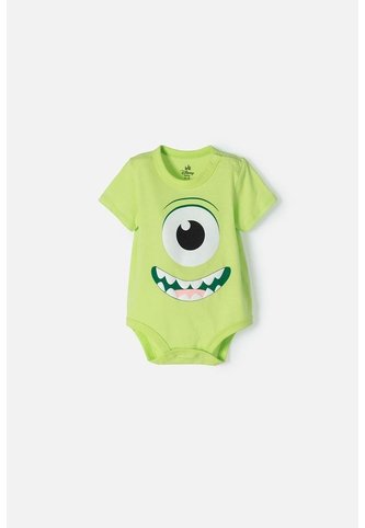 Body De Monsters University Verde Con Ajuste En Entrepierna Para Bebé Niño 12-18 Disney