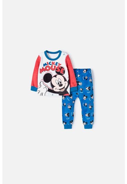 Pijama De Mickey Mouse Con Pantalón Largo Multicolor Para Bebe Niño 12-18