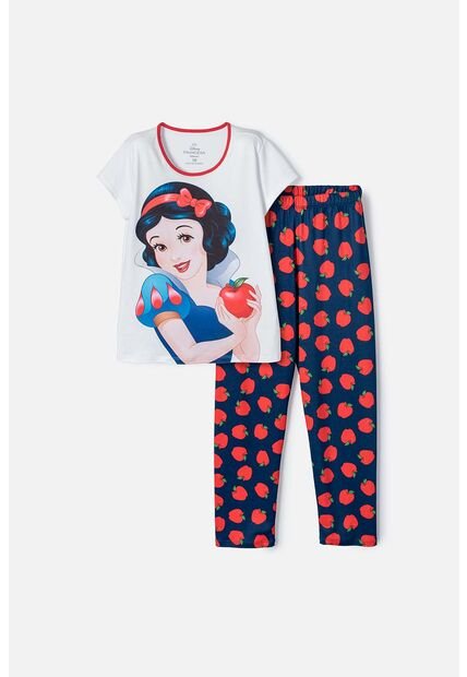 Pijama De Blancanieves Blanca Y Azul De Pantalón Largo Para Niña 6