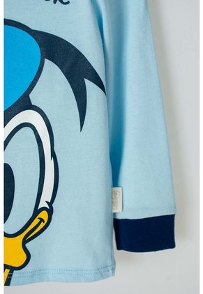 Pijama Pato Donald Con Pantalón Largo Azul Para Bebé Niño 6-9
