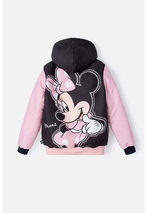 Chaqueta De Minnie Mouse Negra Y Rosada Impermeable Para Niña 12