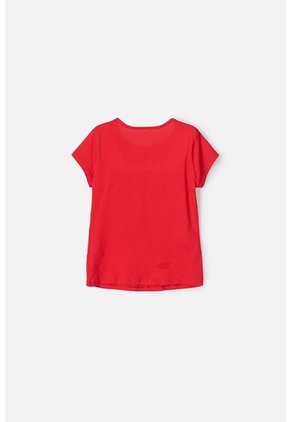 Camiseta Minnie Mouse Manga Corta Roja Para Niña 12