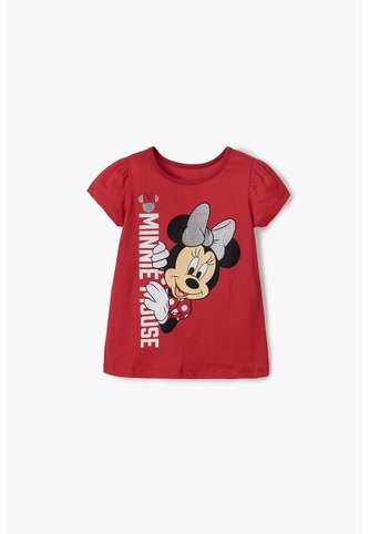 Camiseta De Minnie Mouse Roja Manga Corta Para Niña 2T A 5T 4T Disney