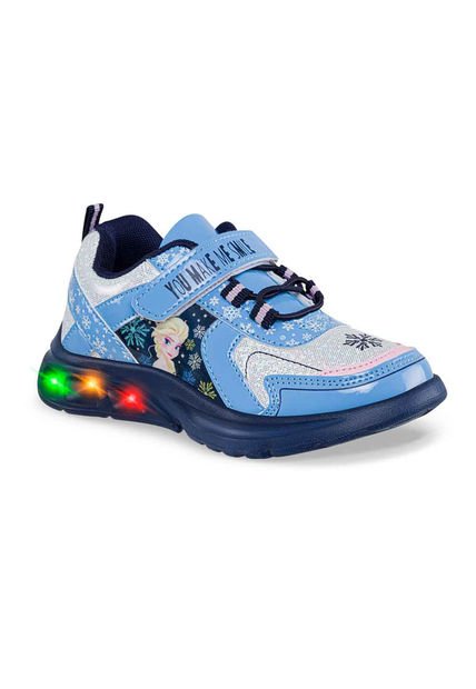 Tenis Con Luces Frozen Ice Azul Para Niña Disney