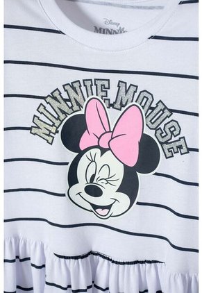 Vestido De Minnie Mouse Blanco Estampado En Frente Para Niña 8