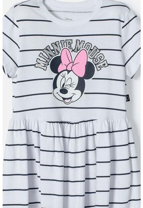 Vestido De Minnie Mouse Blanco Estampado En Frente Para Niña 8