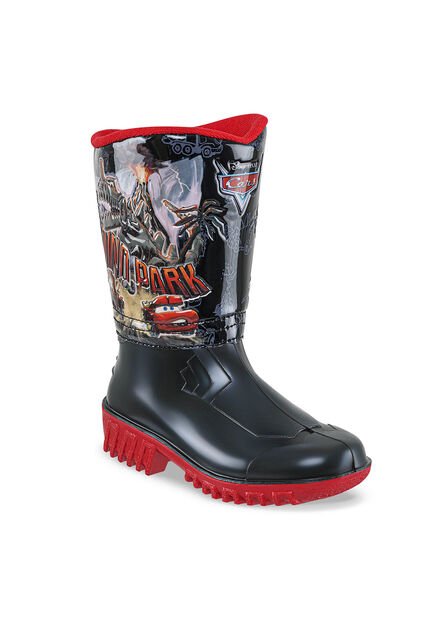 Botas Lluvia Sherman Cars Negro-Rojo Para Niño Disney