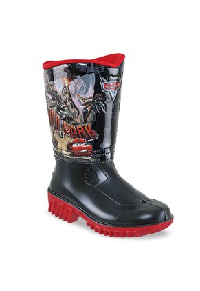 Botas Lluvia Sherman Cars Negro-Rojo Para Niño Disney