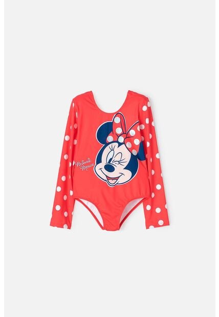 Vestido De Baño De Minnie Mouse Manga Larga Para Niña 4