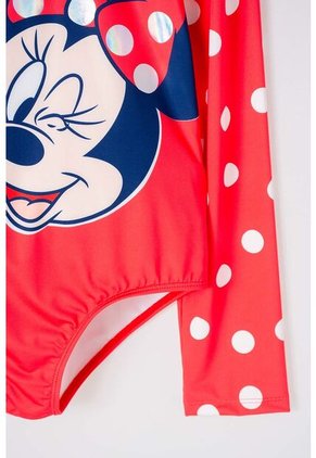Vestido De Baño De Minnie Mouse Manga Larga Para Niña 4