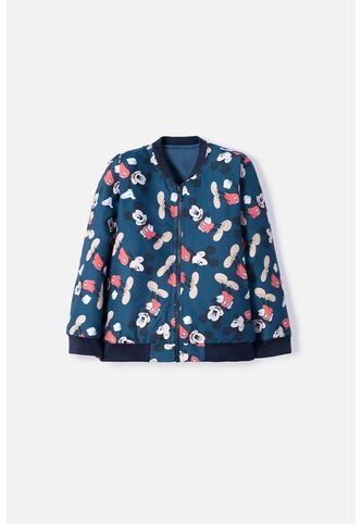 Chaqueta De Mickey Mouse Azul Oscura Con Estampado Allover Para Niño 2T A 5T 4T Disney