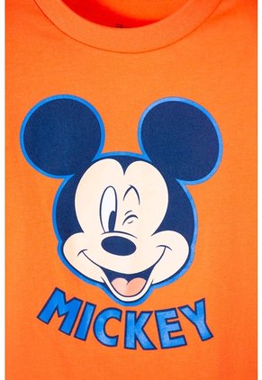Camiseta De Mickey Mouse Manga Corta Naranja Para Niño 2T