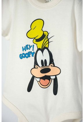 Body De Goofy Marfil Con Ajuste En Entrepierna Para Bebé Niño 9-12
