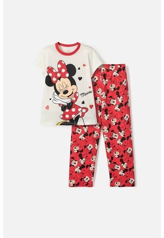 Pijama De Minnie Mouse Pantalón Largo Marfil Para Niña 6 Disney