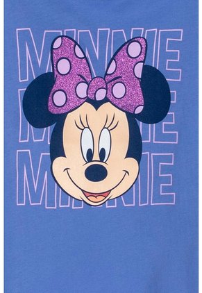 Camiseta De Minnie Mouse Azul Manga Corta Para Niña 2T A 5T 5T