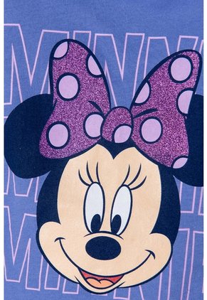 Camiseta De Minnie Mouse Azul Manga Corta Para Niña 2T A 5T 5T