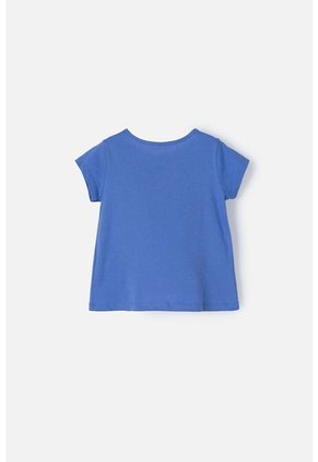 Camiseta De Minnie Mouse Azul Manga Corta Para Niña 2T A 5T 5T