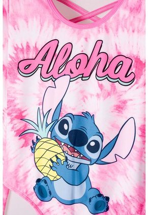 Vestido De Baño De Stitch Fucsia Manga Larga Para Niña 6