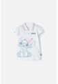 Camiseta Tipo Polo De Stitch Blanca Tipo Polo Para Niña 10 de Disney