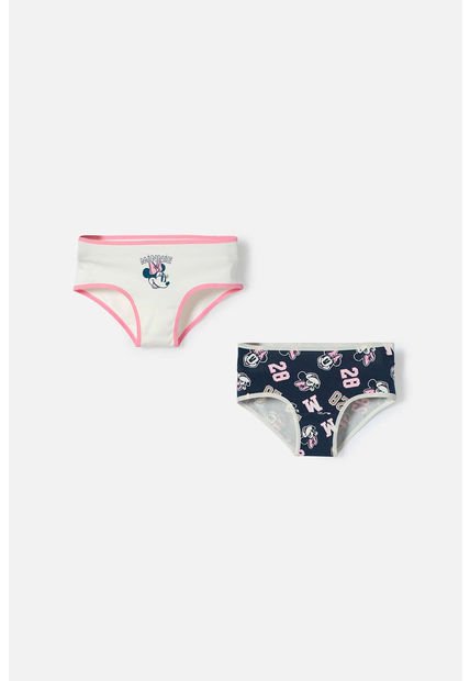 Panties De Minnie Mouse Multicolor En Dúo Para Niña 12