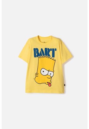 Camiseta De Los Simpson Manga Corta Amarillo Para Niño 12