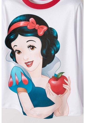 Pijama De Blancanieves Blanca Y Azul De Camiseta Manga Larga Para Niña 2T A 5T 2T