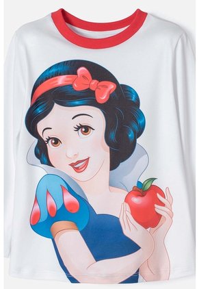 Pijama De Blancanieves Blanca Y Azul De Camiseta Manga Larga Para Niña 2T A 5T 2T