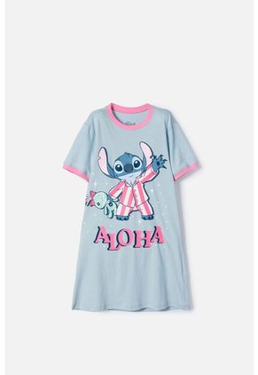 Pijama De Stitch Azul Tipo Batola Para Niña 6