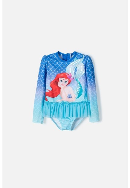 Vestido De Baño De La Sirenita Manga Larga Multicolor Para Niña 2T A 5T 2T