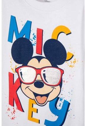 Camiseta De Mickey Mouse Blanca Manga Corta Para Niño 2T A 5T 3T