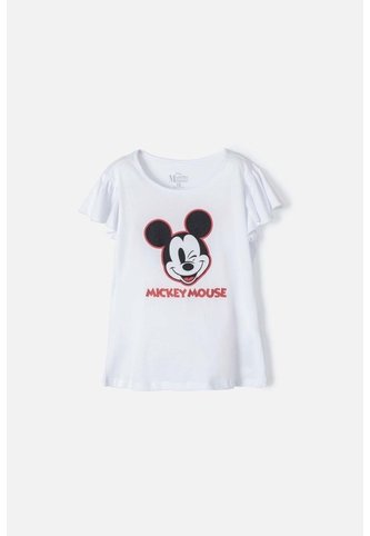 Camiseta De Mickey Mouse Manga Corta Blanca Para Niña 8 Disney