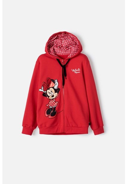Buzo De Minnie Mouse Con Capucha Rojo Para Niña 6