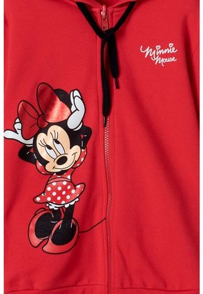 Buzo De Minnie Mouse Con Capucha Rojo Para Niña 6