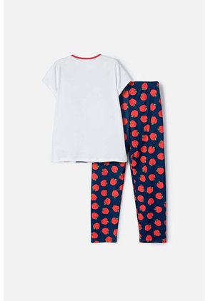 Pijama De Blancanieves Blanca Y Azul De Pantalón Largo Para Niña 10