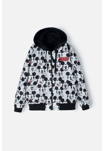 Buzo De  Mickey Mouse Con Capucha Negro, Blanco Y Rojo Para Niña 4 Disney
