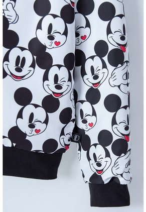 Buzo De  Mickey Mouse Con Capucha Negro, Blanco Y Rojo Para Niña 4
