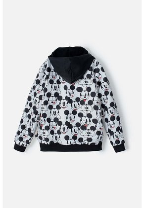 Buzo De  Mickey Mouse Con Capucha Negro, Blanco Y Rojo Para Niña 4