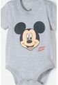 Body De Mickey Mouse Gris Jaspe Estampado En Frente Para Bebé Niño 9-12 de Disney