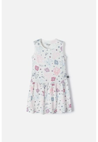 Vestido De Stitch Marfil Manga Sisa Con Bolero Para Niña 4 Disney