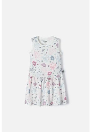 Vestido De Stitch Marfil Manga Sisa Con Bolero Para Niña 4